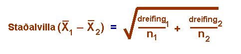 Formla fyrir staaldreifingu